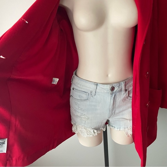 80s Vintage Kashmiracle by Wellington Wool Long Red Coat Jacket Red Size Large - Picture 4 of 13